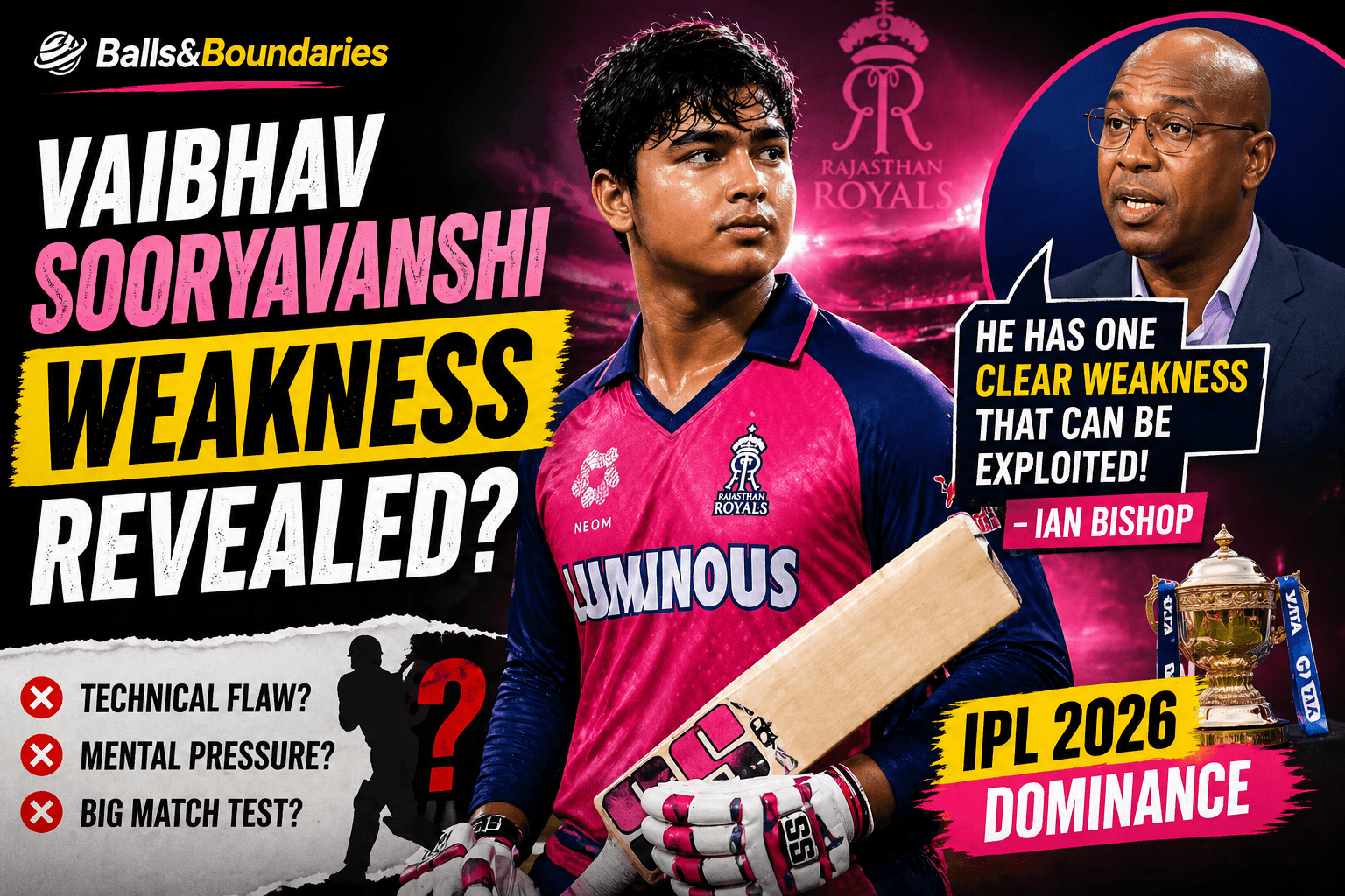 Vaibhav Sooryavanshi Weakness Explained: Ian Bishop Breaks Silence on IPL 2026 Star’s Only Flaw