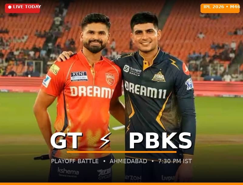 GT vs PBKS IPL 2026: Gujarat Titans Face Punjab Kings in Crucial Clash