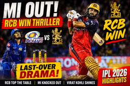 MI vs RCB IPL 2026 Highlights: RCB Knock Out Mumbai Indians in Last-Over Thriller