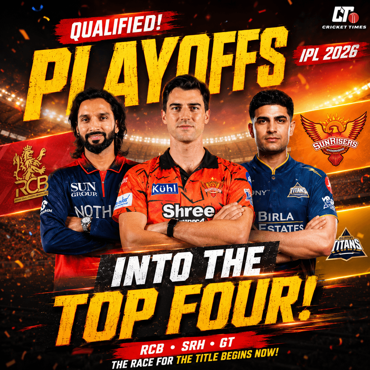IPL 2026 Playoffs: RCB, SRH and Gujarat Titans Officially Qualify for Top Four