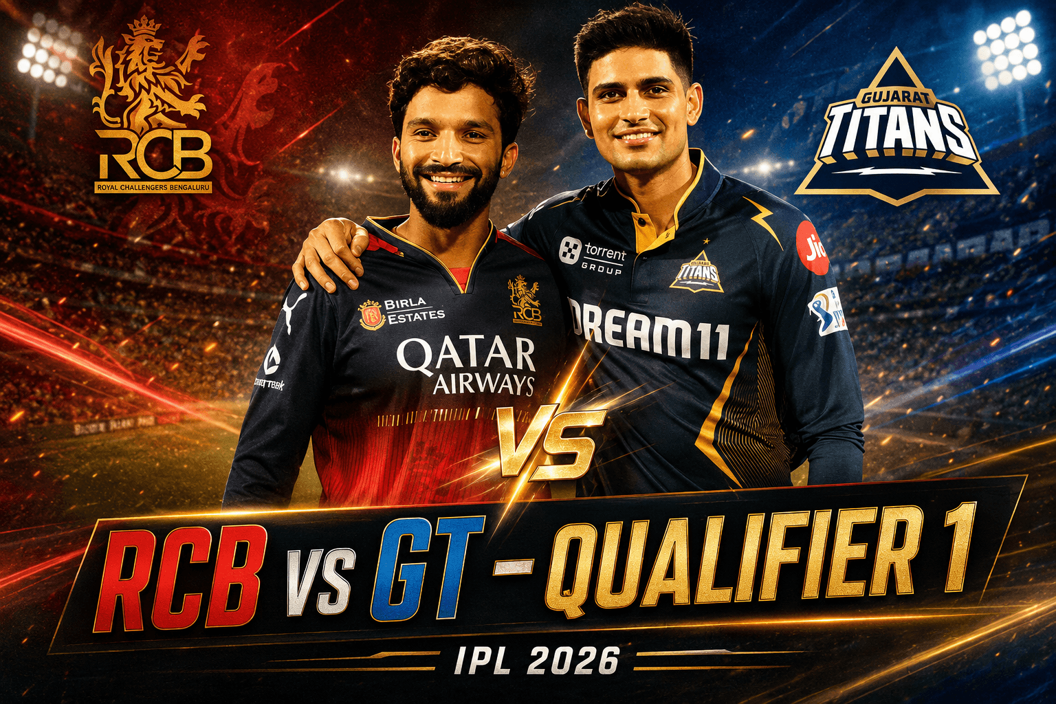 RCB vs GT Qualifier 1 IPL 2026: Full Match Preview, Key Battles & Predictions